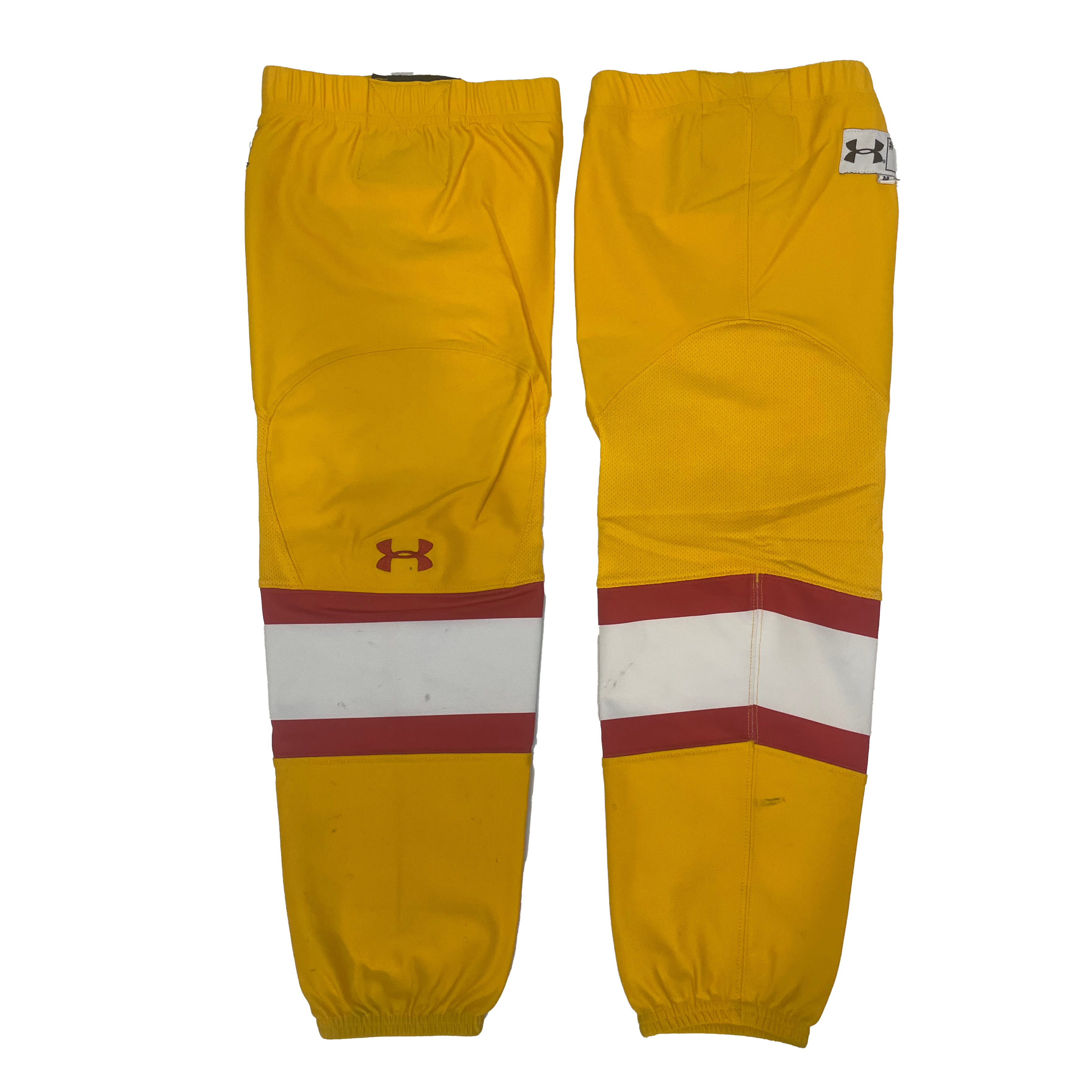 NCAA - Chaussettes de hockey Under Armour d'occasion (jaune/rouge/blanc)